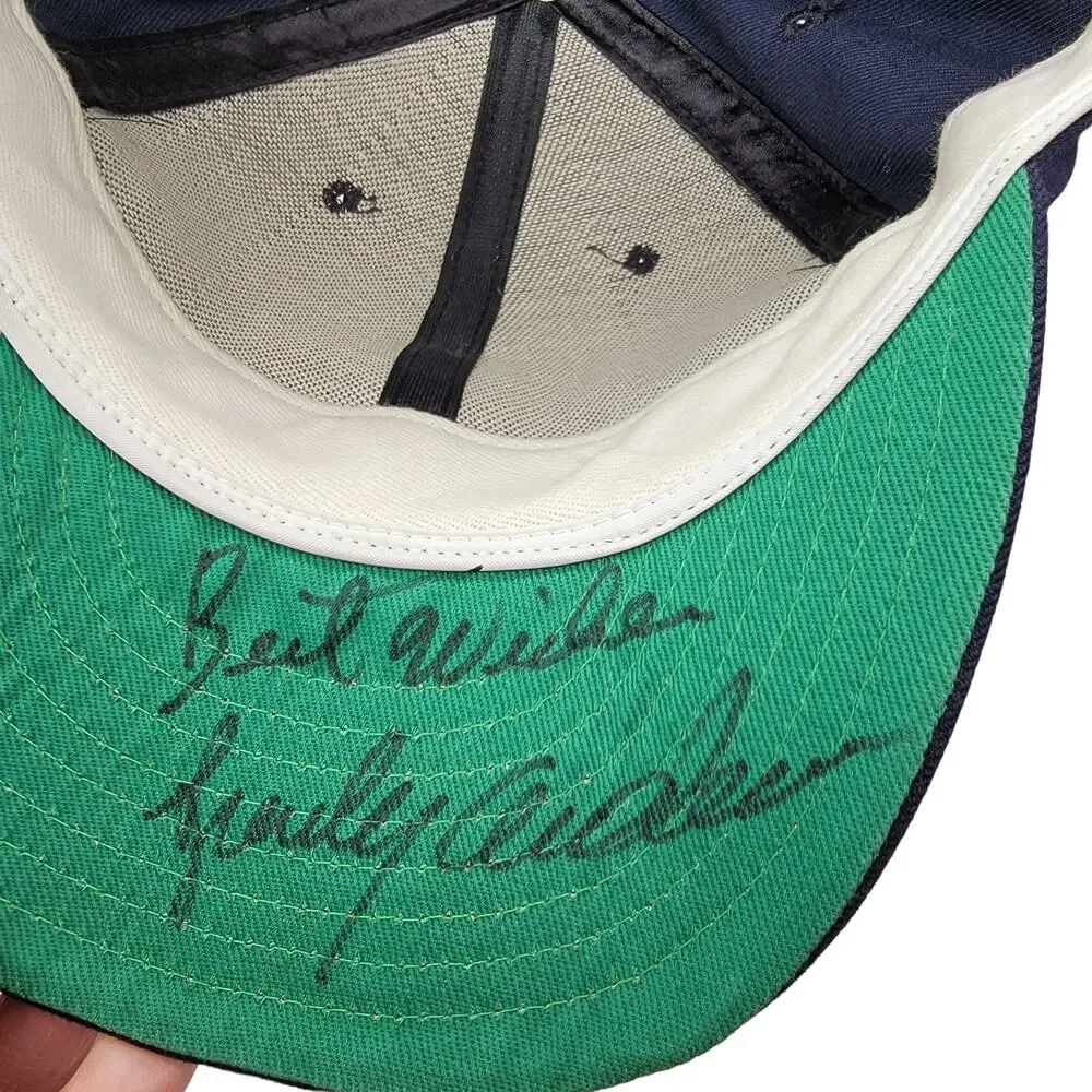 Detroit Tigers MLB Navy Blue Baseball Cap Autographed Brady Anderson Size 7 1/4